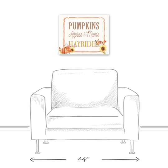 Pumpkins & Hayrides Farm Sign Canvas Wall Art